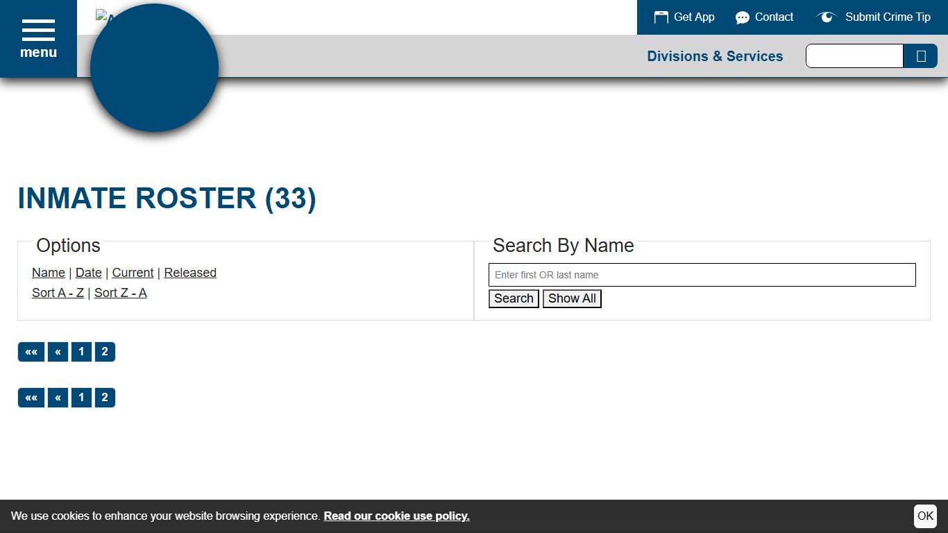 Inmate Roster Atchison County Kansas Sheriff's Office Sort Name - Ascending Page 3